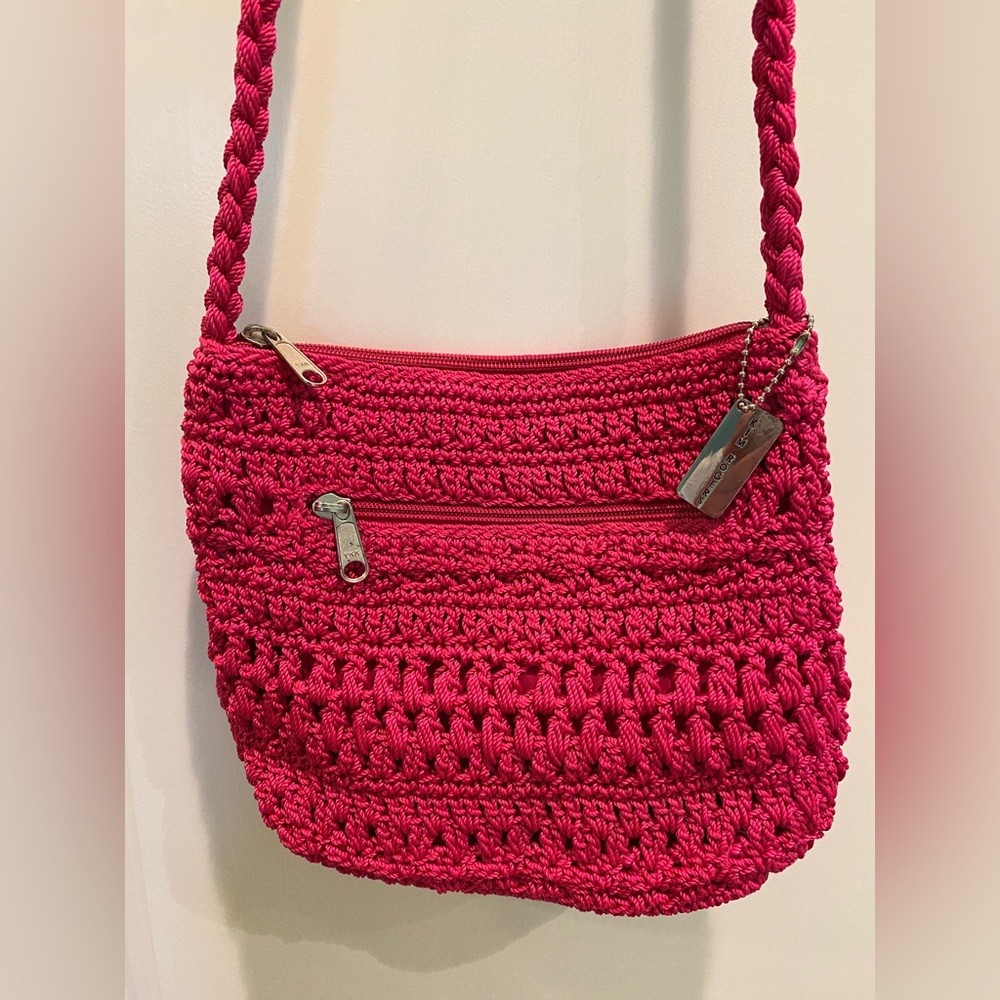 Kim Rogers Pink Crossbody Woven Bag